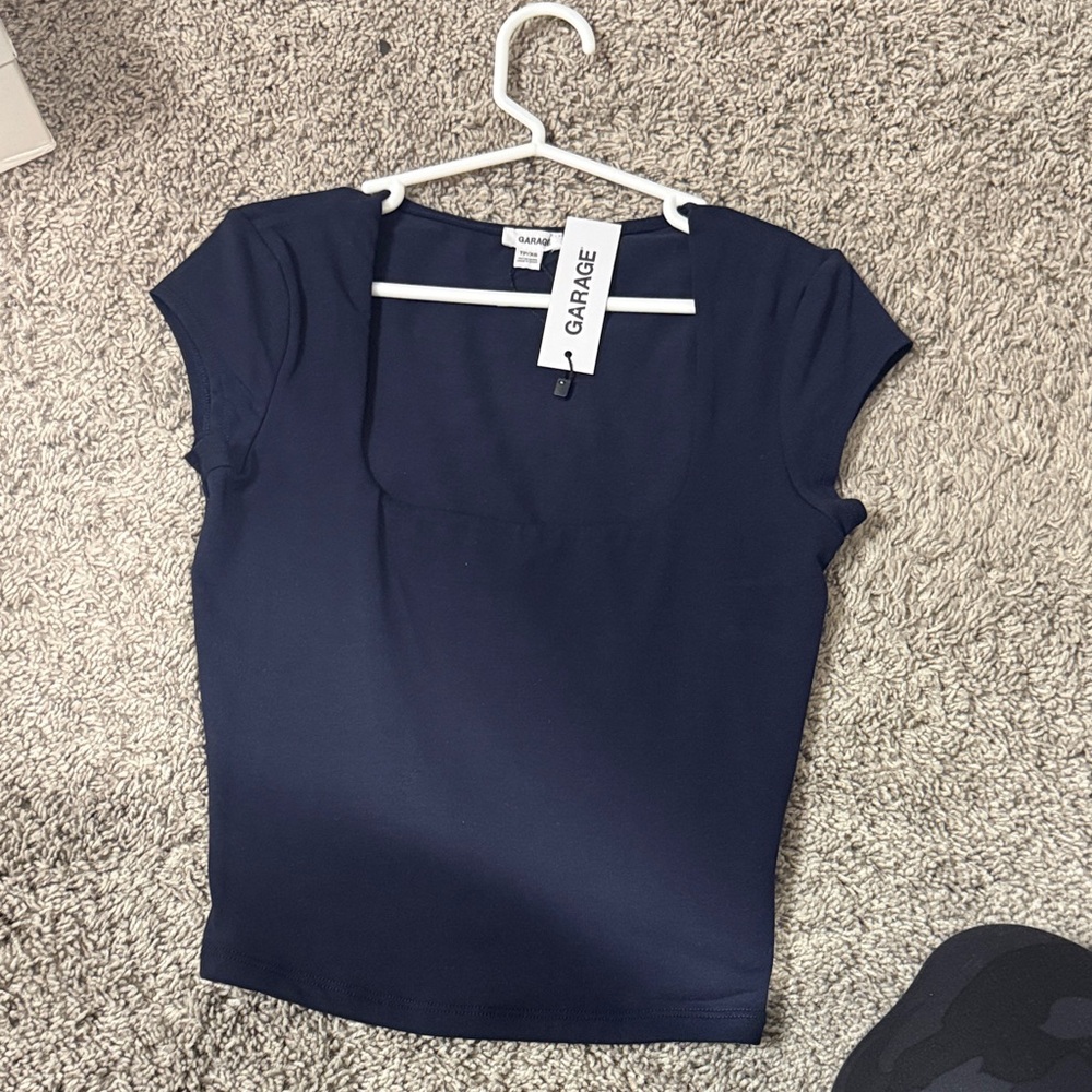 Garage Deep Blue Short Sleeve Top